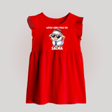 Little Star’s First Eid Stylish Lamb Personalized Baby Baby Frock - RED - 0 - 3 Months Old (Chest 17")
