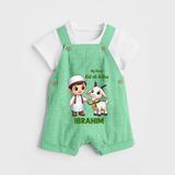 My First Eid Al Adha Boy & Goat Personalized Baby dungaree - GREEN - 0 - 5 Months Old (Chest 18")
