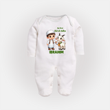 My First Eid Al Adha Boy & Goat Personalized Baby Full Body Suit - WHITE - New Born (Chest 7.5")