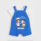 My First Eid Al Adha Boy & Goat Personalized Baby dungaree - COBALT BLUE - 0 - 5 Months Old (Chest 18")