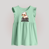 My First Eid Cute Lamb Illustration Personalized Baby Baby Frock - MINT GREEN - 0 - 3 Months Old (Chest 17")
