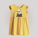 My First Eid Cute Lamb Illustration Personalized Baby Baby Frock - PASTEL YELLOW - 0 - 3 Months Old (Chest 17")