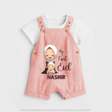 My First Eid with Mom & Baby Lamb Personalized Baby dungaree - PEACH - 0 - 5 Months Old (Chest 18")