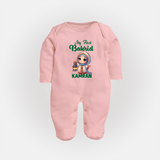 My First Bakrid Lantern Girl Personalized Baby Full Body Suit - BABY PINK - New Born (Chest 7.5")