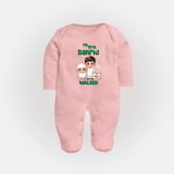 My First Bakrid Boy & Lamb Festive Personalized Baby Full Body Suit - BABY PINK - New Born (Chest 7.5")