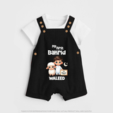 My First Bakrid Boy & Lamb Festive Personalized Baby dungaree - BLACK - 0 - 5 Months Old (Chest 18")