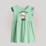 My First Bakrid Cute Lamb Illustration Personalized Baby Baby Frock - MINT GREEN - 0 - 3 Months Old (Chest 17")