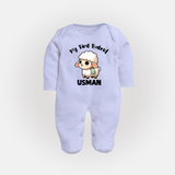 My First Bakrid Cute Lamb Illustration Personalized Baby Full Body Suit - BABY BLUE - New Born (Chest 7.5")