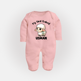 My First Bakrid Cute Lamb Illustration Personalized Baby Full Body Suit - BABY PINK - New Born (Chest 7.5")