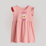 My First Bakrid Girl Eidi Celebration Personalized Baby Baby Frock - BABY PINK - 0 - 3 Months Old (Chest 17")