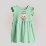 My First Bakrid Girl Eidi Celebration Personalized Baby Baby Frock - MINT GREEN - 0 - 3 Months Old (Chest 17")