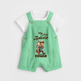 My First Bakrid Boy with Goat Celebration Personalized Baby dungaree - GREEN - 0 - 5 Months Old (Chest 18")