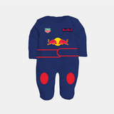 Custom Name Red Bull Racing Baby Sleepsuit – Full Sleeve Style