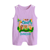 1 Month Baby Romper Suit/ Sleeveless Romper | Custom Name Romper Suit/ Sleeveless Romper | Soft Cotton - LILAC - 0 - 5 Months Old (Chest 18")