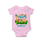 1 Month Baby Bodysuit | Custom Name Romper | Soft Cotton Onesie - BABY PINK - New Born (Chest 14")