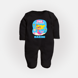 Newborn Full Sleeve Bodysuit/ Sleep Suit/ Jumpsuit for 2 Month | Customizable Full Sleeve Bodysuit/ Sleep Suit/ Jumpsuit | Ideal for Celebrations - BLACK - New Born (Chest 7.5")