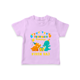 Newborn T-Shirt for 3 Month | Customizable T-Shirt | Ideal for Celebrations - LILAC - 0-5 Months Old (Chest 17")