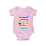Baby Milestone Romper | Custom 3 Month Onesie | Soft, Skin-Friendly Cotton - BABY PINK - New Born (Chest 14")