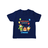 Baby Milestone T-Shirt | Custom 3 Month T-Shirt | Soft, Skin-Friendly Cotton - NAVY BLUE - 0-5 Months Old (Chest 17")