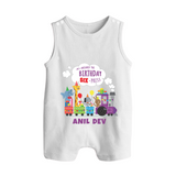 Newborn Romper Suit/ Sleeveless Romper/Romper Suit/ Sleeveless Romper for 6 Month | Customizable Romper Suit/ Sleeveless Romper | Ideal for Celebrations - WHITE - 0 - 5 Months Old (Chest 18")
