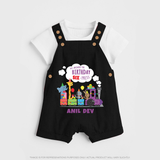 Newborn Dungaree Set/Dungaree Set for 6 Month | Customizable Dungaree Set | Ideal for Celebrations - BLACK - 0 - 5 Months Old (Chest 18")