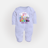 Newborn Full Sleeve Bodysuit/ Sleep Suit/ Jumpsuit/Full Sleeve Bodysuit/ Sleep Suit/ Jumpsuit for 6 Month | Customizable Full Sleeve Bodysuit/ Sleep Suit/ Jumpsuit | Ideal for Celebrations - BABY BLUE - New Born (Chest 7.5")