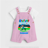 Baby Milestone Dungaree Set | Custom 6 Month Dungaree Set | Soft, Skin-Friendly Cotton - BABY PINK - 0 - 5 Months Old (Chest 18")