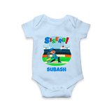 Baby Milestone Romper | Custom 6 Month Onesie | Soft, Skin-Friendly Cotton - BABY BLUE - New Born (Chest 14")
