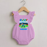 Baby Milestone Romper Frock | Custom 6 Month Romper Frock | Soft, Skin-Friendly Cotton - BABY PINK - 0 - 3 Months Old (Chest 19")
