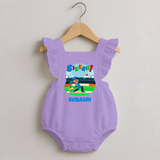 Baby Milestone Romper Frock | Custom 6 Month Romper Frock | Soft, Skin-Friendly Cotton - LILAC - 0 - 3 Months Old (Chest 19")