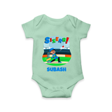 Baby Milestone Romper | Custom 6 Month Onesie | Soft, Skin-Friendly Cotton - MINT GREEN - New Born (Chest 14")