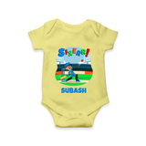 Baby Milestone Romper | Custom 6 Month Onesie | Soft, Skin-Friendly Cotton - PASTEL YELLOW - New Born (Chest 14")