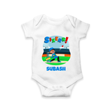 Baby Milestone Romper | Custom 6 Month Onesie | Soft, Skin-Friendly Cotton - WHITE - New Born (Chest 14")