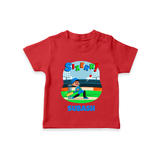 Baby Milestone T-Shirt | Custom 6 Month T-Shirt | Soft, Skin-Friendly Cotton - RED - 0-5 Months Old (Chest 17")