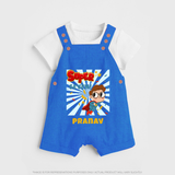 Newborn Dungaree Set for 7 Month | Customizable Dungaree Set | Ideal for Celebrations - COBALT BLUE - 0 - 5 Months Old (Chest 18")