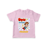 Newborn T-Shirt for 7 Month | Customizable T-Shirt | Ideal for Celebrations - BABY PINK - 0-5 Months Old (Chest 17")