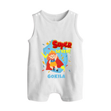 Baby Milestone Romper Suit/ Sleeveless Romper | Custom 7 Month Romper Suit/ Sleeveless Romper | Soft, Skin-Friendly Cotton - WHITE - 0 - 5 Months Old (Chest 18")