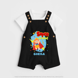 Baby Milestone Dungaree Set | Custom 7 Month Dungaree Set | Soft, Skin-Friendly Cotton - BLACK - 0 - 5 Months Old (Chest 18")