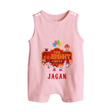 Newborn Romper Suit/ Sleeveless Romper for 8 Month | Customizable Romper Suit/ Sleeveless Romper | Ideal for Celebrations - BABY PINK - 0 - 5 Months Old (Chest 18")