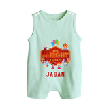 Newborn Romper Suit/ Sleeveless Romper for 8 Month | Customizable Romper Suit/ Sleeveless Romper | Ideal for Celebrations - MINT GREEN - 0 - 5 Months Old (Chest 18")