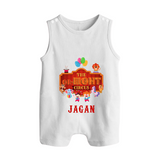 Newborn Romper Suit/ Sleeveless Romper for 8 Month | Customizable Romper Suit/ Sleeveless Romper | Ideal for Celebrations - WHITE - 0 - 5 Months Old (Chest 18")