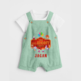 Newborn Dungaree Set for 8 Month | Customizable Dungaree Set | Ideal for Celebrations - MINT GREEN - 0 - 5 Months Old (Chest 18")