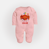 Newborn Full Sleeve Bodysuit/ Sleep Suit/ Jumpsuit for 8 Month | Customizable Full Sleeve Bodysuit/ Sleep Suit/ Jumpsuit | Ideal for Celebrations - BABY PINK - New Born (Chest 7.5")