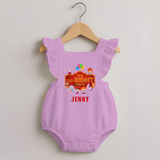 Newborn Romper Frock for 8 Month | Customizable Romper Frock | Ideal for Celebrations - BABY PINK - 0 - 3 Months Old (Chest 19")