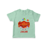 Newborn T-Shirt for 8 Month | Customizable T-Shirt | Ideal for Celebrations - MINT GREEN - 0-5 Months Old (Chest 17")