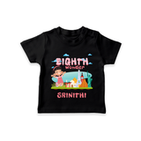 Baby Milestone T-Shirt | Custom 8 Month T-Shirt | Soft, Skin-Friendly Cotton - BLACK - 0-5 Months Old (Chest 17")