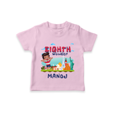 Celebrate 8 Month with Custom T-Shirt | Personalized Newborn Outfit | Soft Cotton Comfort - BABY PINK - 0-5 Months Old (Chest 17")
