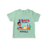 Celebrate 8 Month with Custom T-Shirt | Personalized Newborn Outfit | Soft Cotton Comfort - MINT GREEN - 0-5 Months Old (Chest 17")