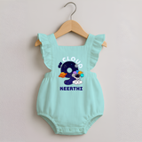 Newborn Romper Frock/Romper Frock for 9 Month | Customizable Romper Frock | Ideal for Celebrations - MINT GREEN - 0 - 3 Months Old (Chest 19")