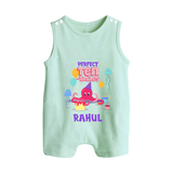 Newborn Romper Suit/ Sleeveless Romper for 10 Month | Customizable Romper Suit/ Sleeveless Romper | Ideal for Celebrations - MINT GREEN - 0 - 5 Months Old (Chest 18")